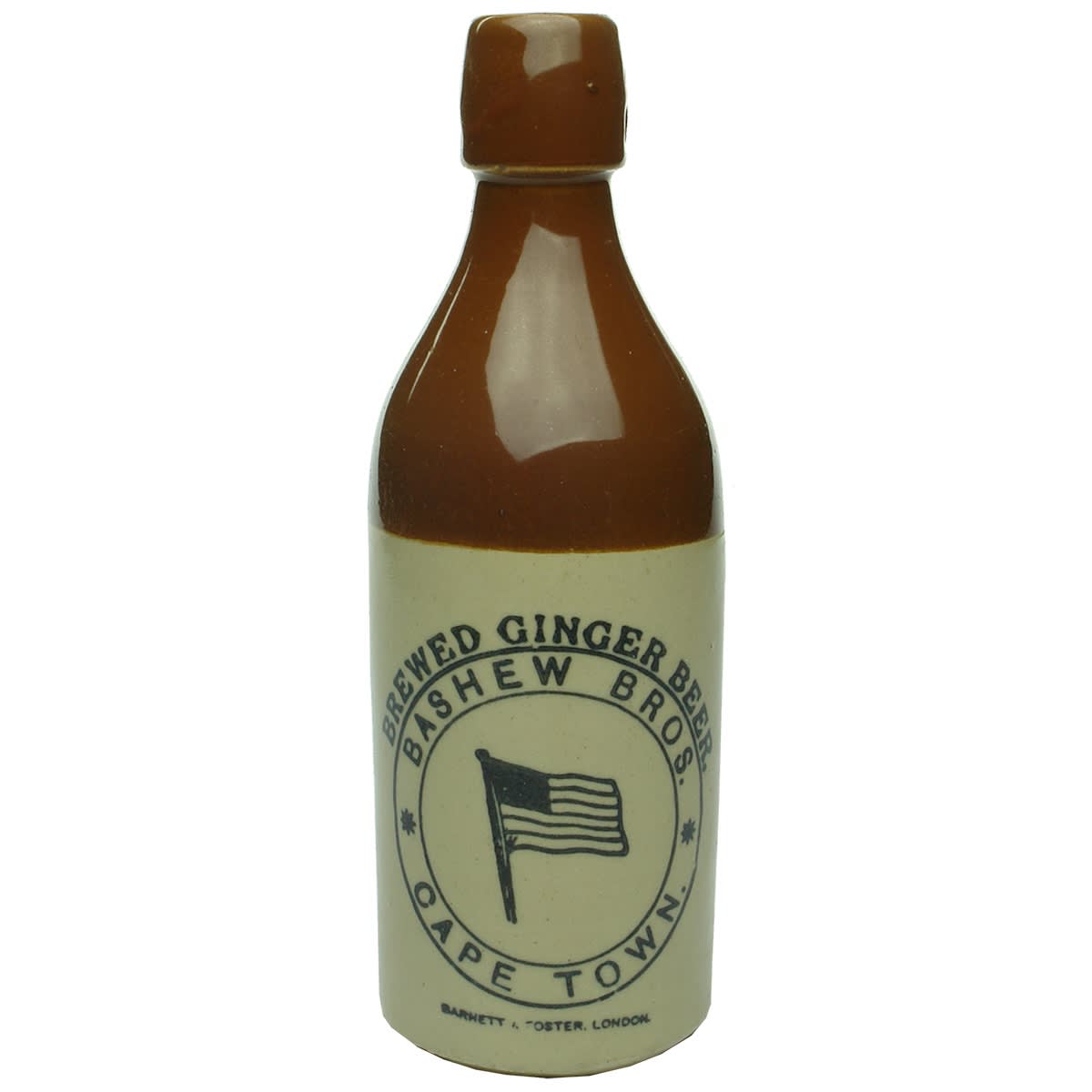 Ginger Beer. Bashew Bros., Cape Town. American Flag. Barnett & Foster, London. Lightning Stopper. Champagne. Chocolate Top. (South Africa)