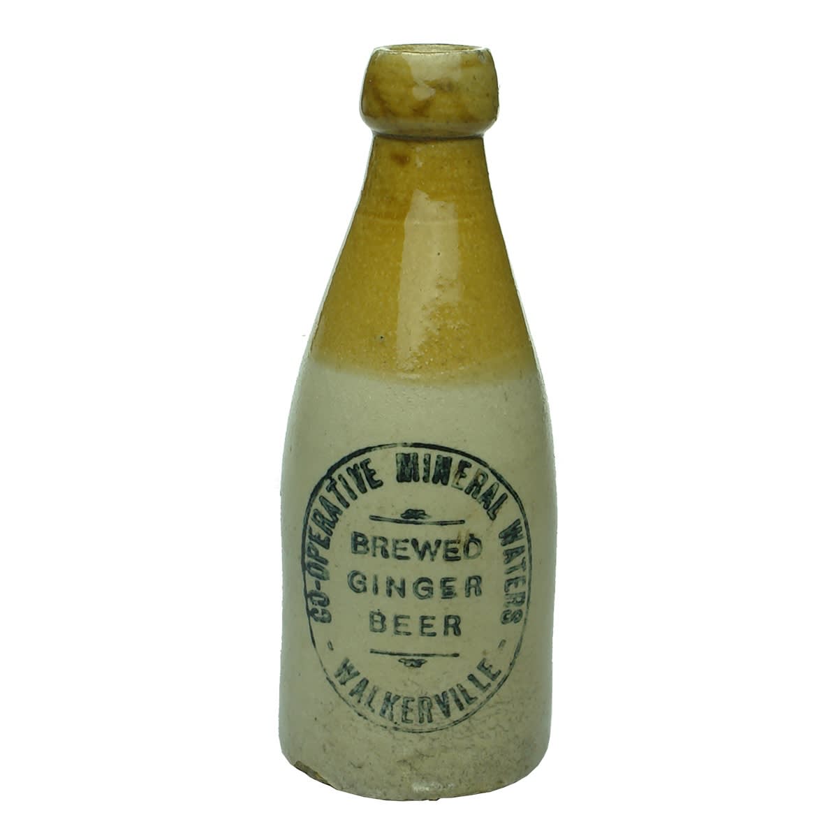 Ginger Beer. Co-operative Mineral Waters, Walkerville. Champagne. Tan Top. Pinnacle Brand. (South Australia)