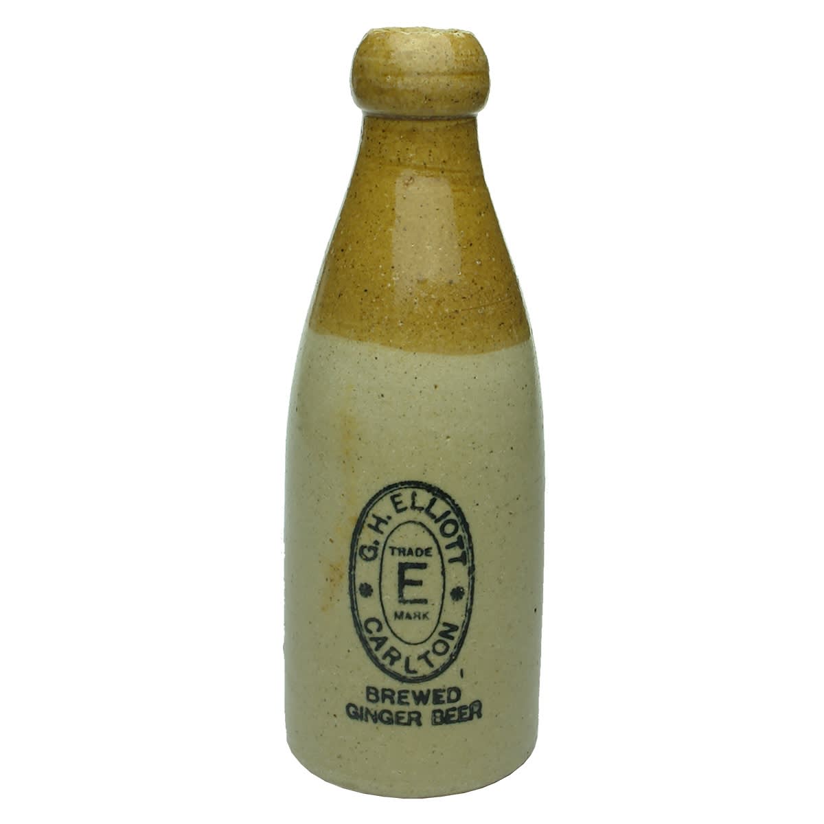 Ginger Beer. G. H. Elliott, Carlton. Hoffman Pottery Works Brunswick. Blob top. (Victoria)
