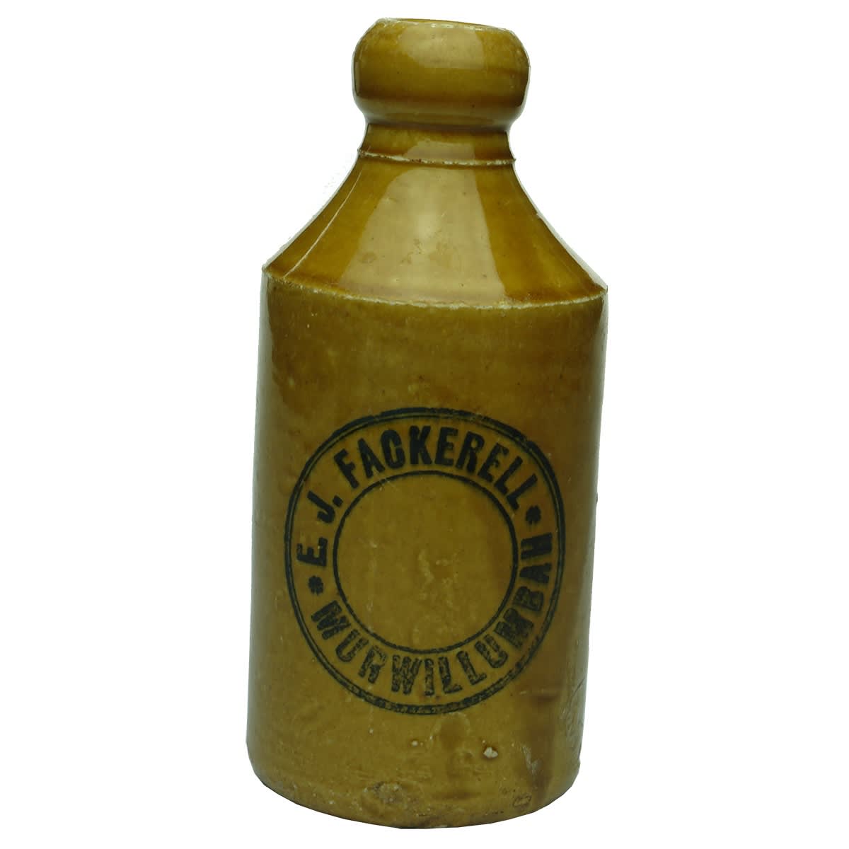 Ginger Beer. E. J. Fackerell, Murwillumbah. Mauri Bros & Thomson. Dump. All Tan. 10 oz. (New South Wales)