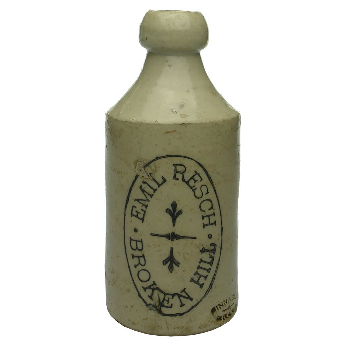 Ginger Beer. Emil Resch, Broken Hill. Pinnacle Brand stamp. All White. 10 oz. (New South Wales)