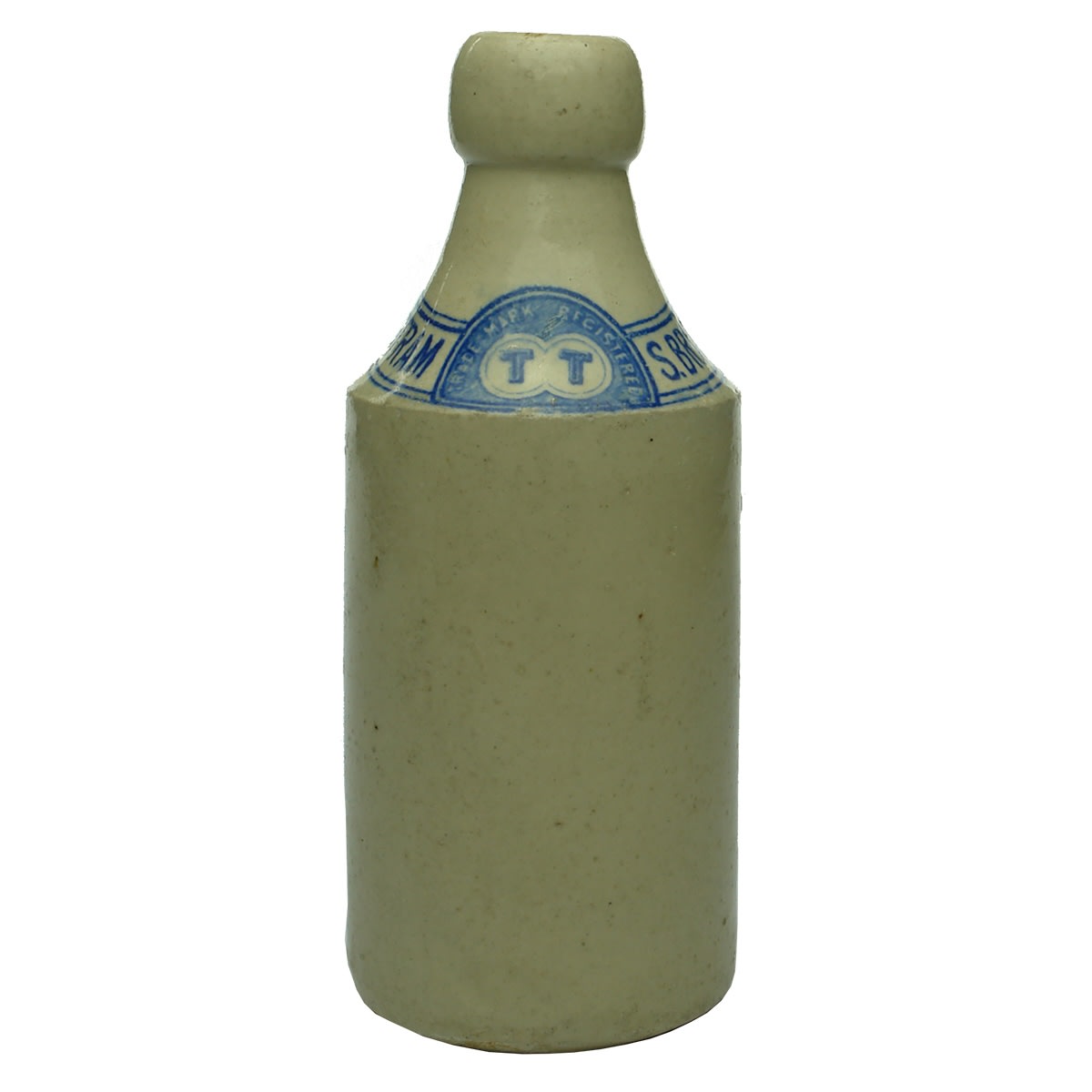 Ginger Beer. T. Tristram, S. Brisbane. All White. Dump. Blue Print. H. Kennedy Glasgow Potters Stamp. (Queensland)