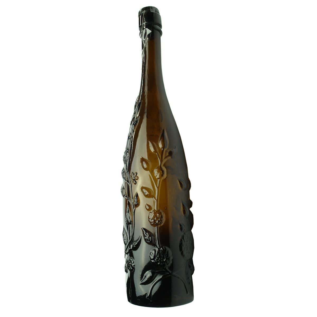 Cordial. L. Rose & Co. Dark Amber with matching dark amber stopper.  20 oz.