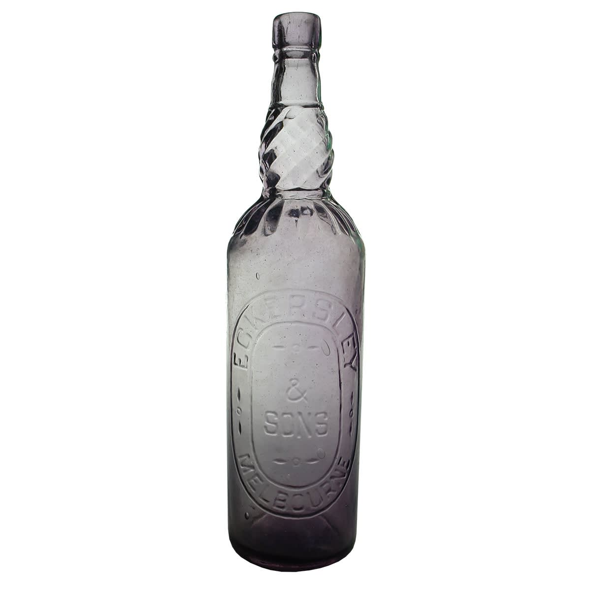 Cordial. Eckersley & Sons, Melbourne. Sun Coloured Amethyst. 26 oz. (Victoria)