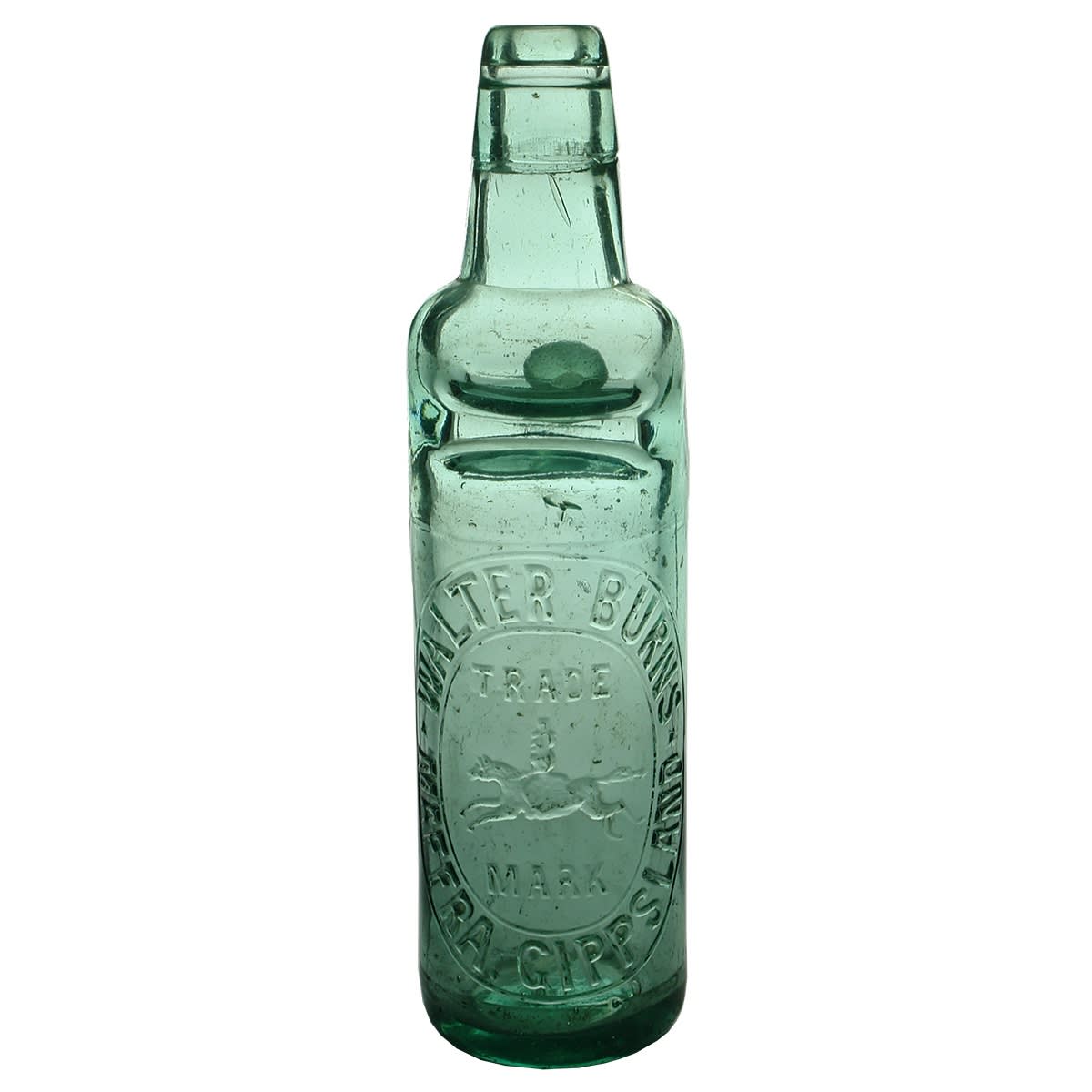Codd. Walter Burns, Maffra, Gippsland. Horse & Rider. All Way Pour. 10 oz. (Victoria)