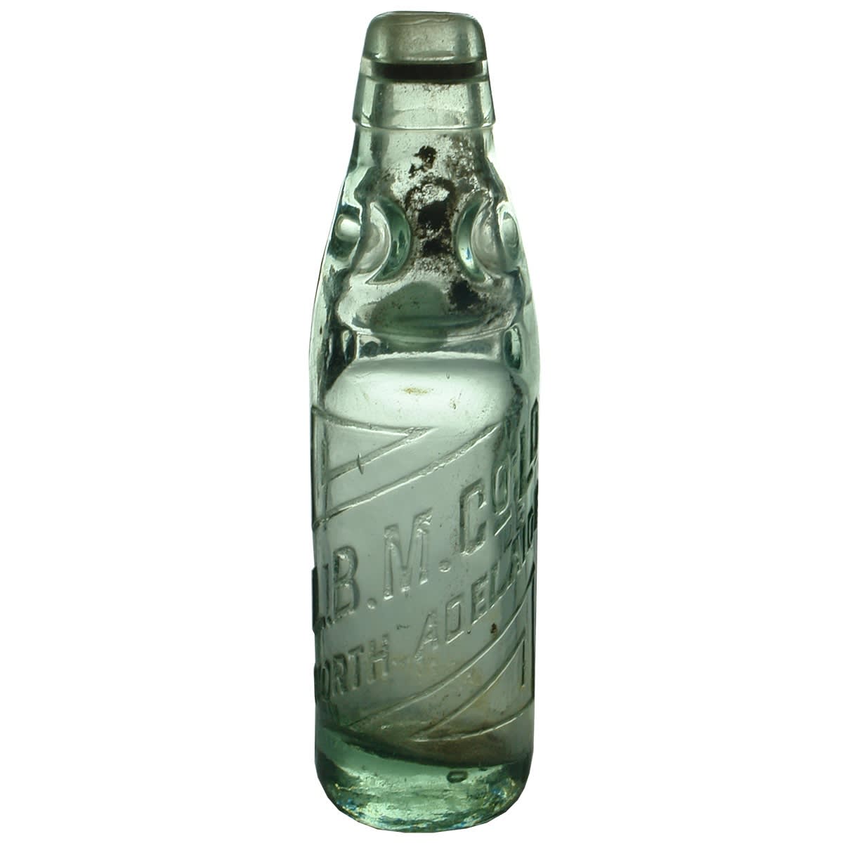 Codd. L. B. M. Co Ld., North Adelaide. Geometric design. Dobson. Aqua. 6 oz. (South Australia)
