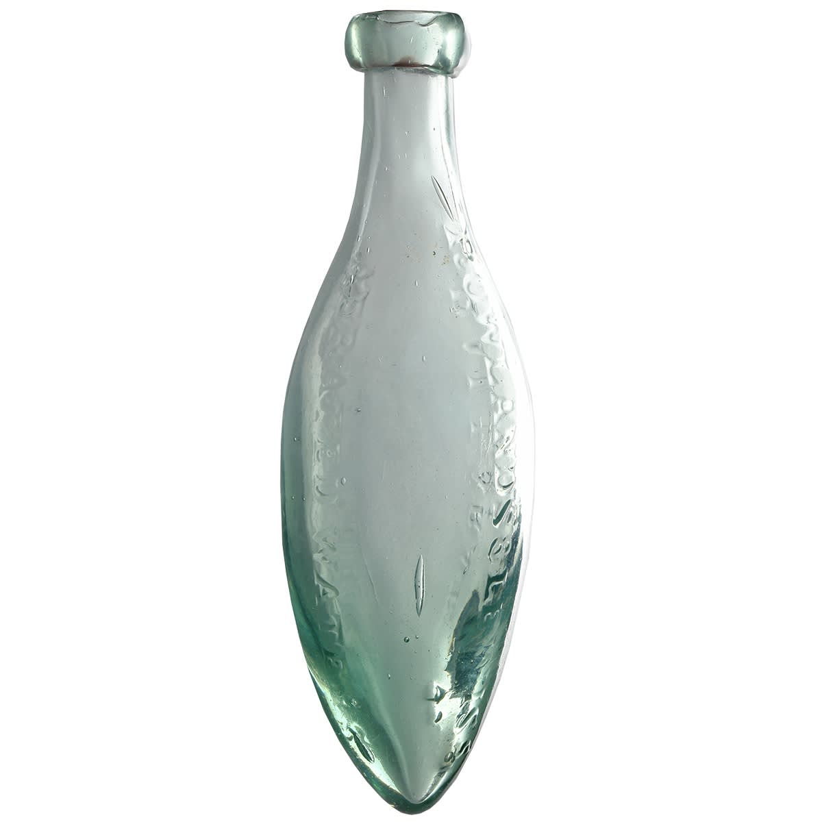 Torpedo. Rowlands & Lewis, Sturt Street, Ballarat. Small Embossing Variety. Aqua. 10 oz. (Victoria)