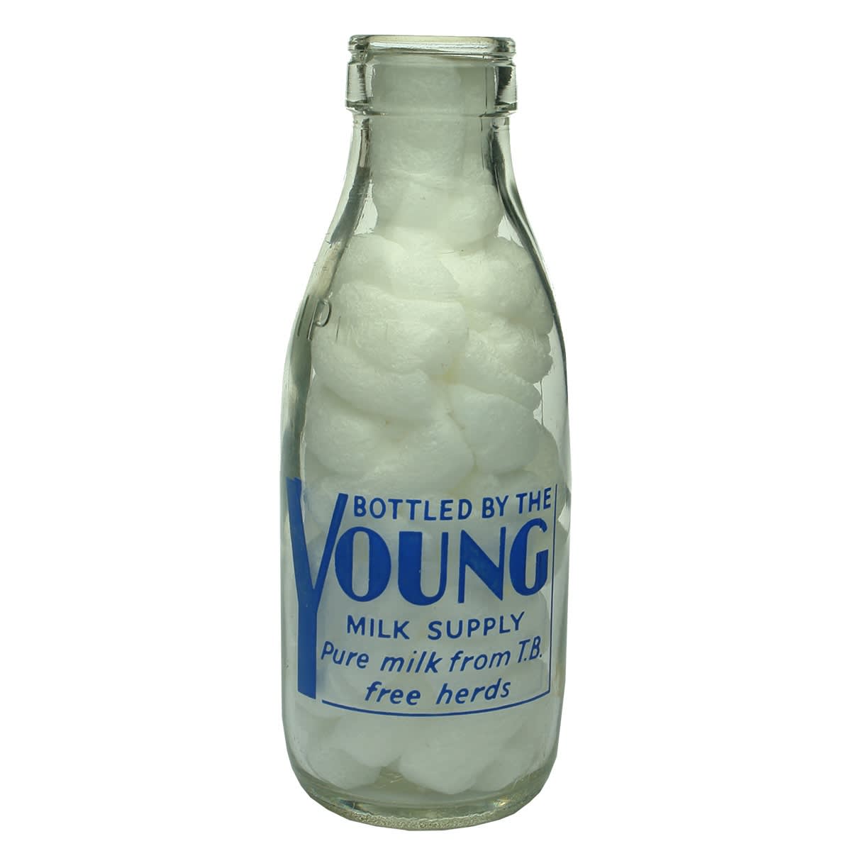 Ceramic Label Milk. Young Milk Supply. Pint. (New South Wales)