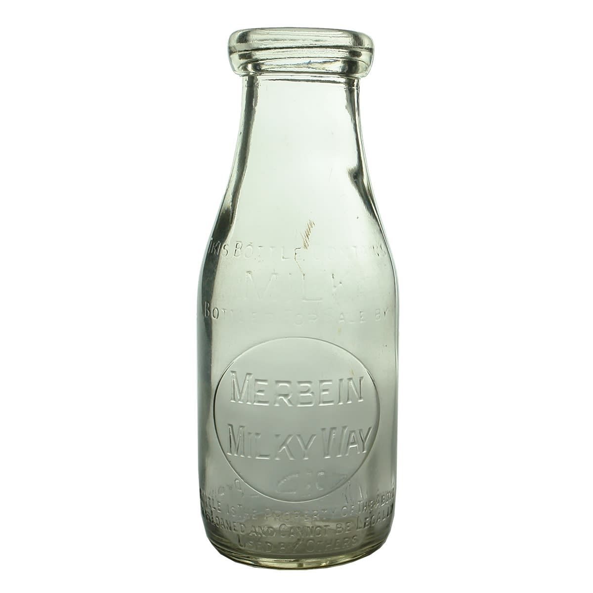 Milk. Merbein Milky Way. Base Number 618. Wad Lip. Clear. 1 Pint. (Victoria)