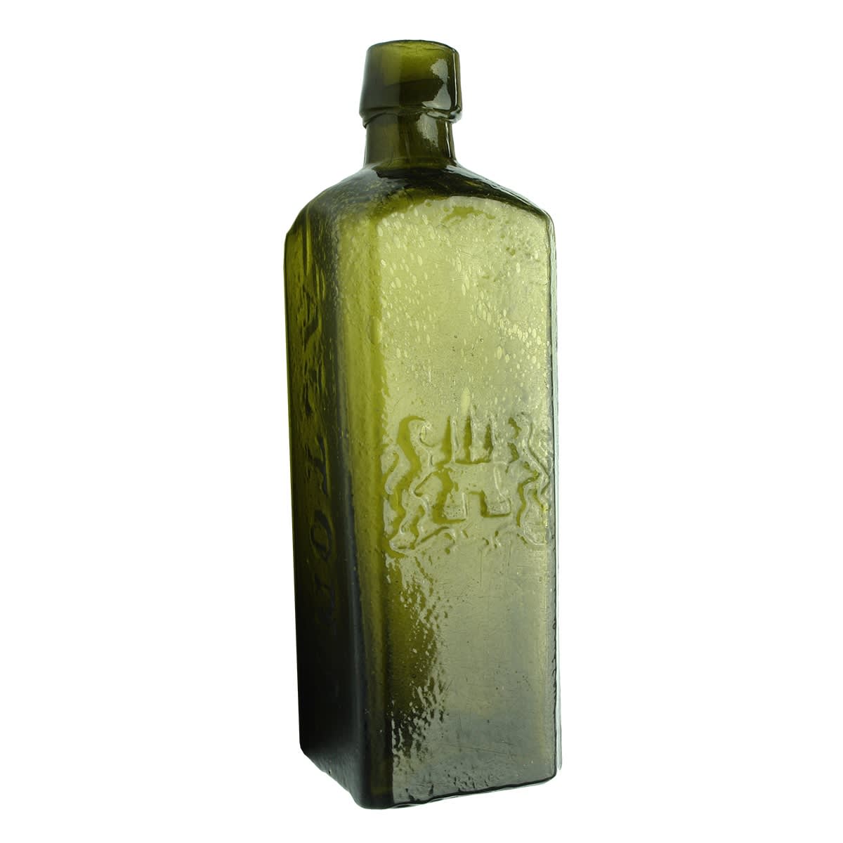 Schnapps. J. T. Gayen, Altona. Castle & Creatures. Dark Olive Green. 13 oz.