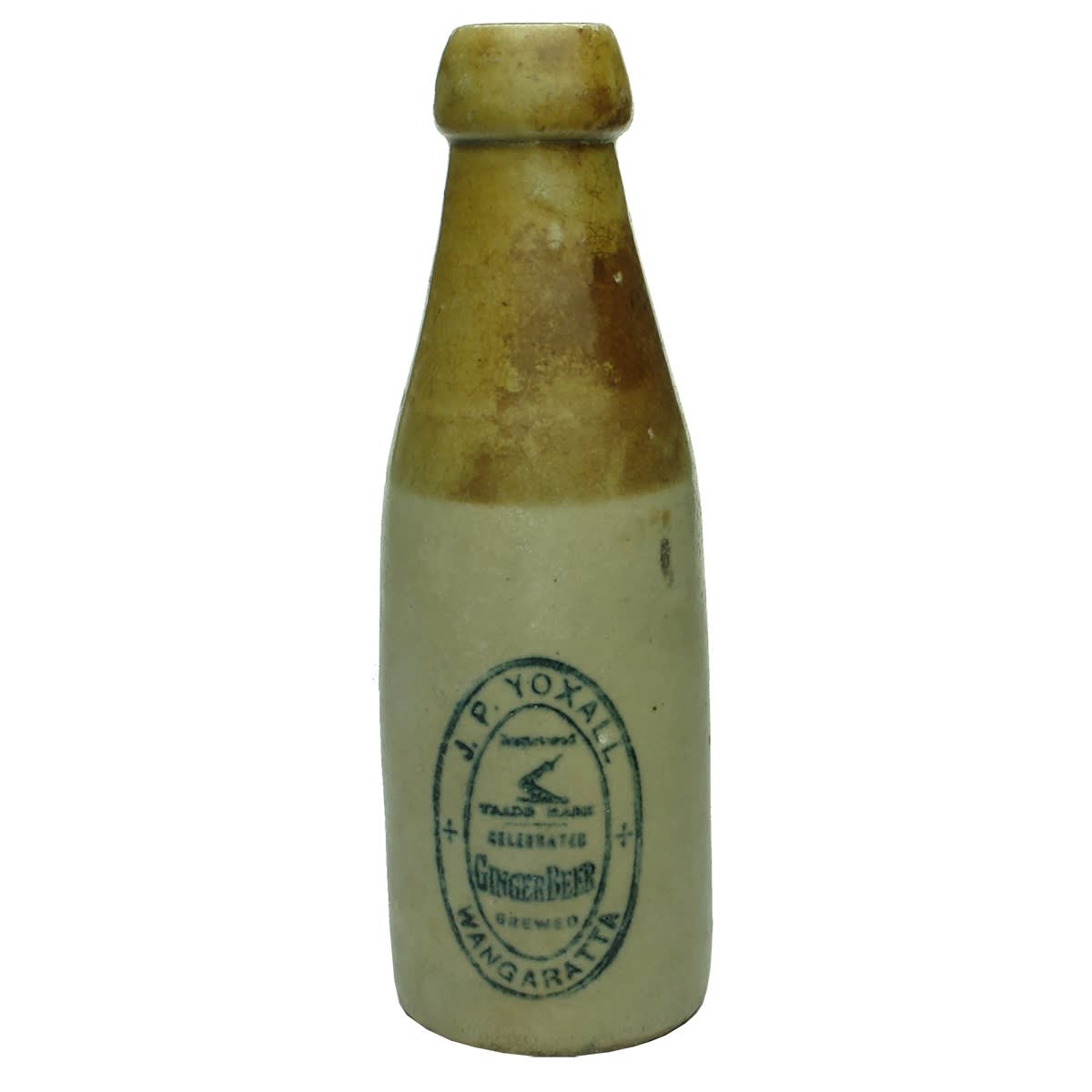 Ginger Beer. J. P. Yoxall, Wangaratta. Champagne. Internal Thread. Arm & Dagger. (Victoria)