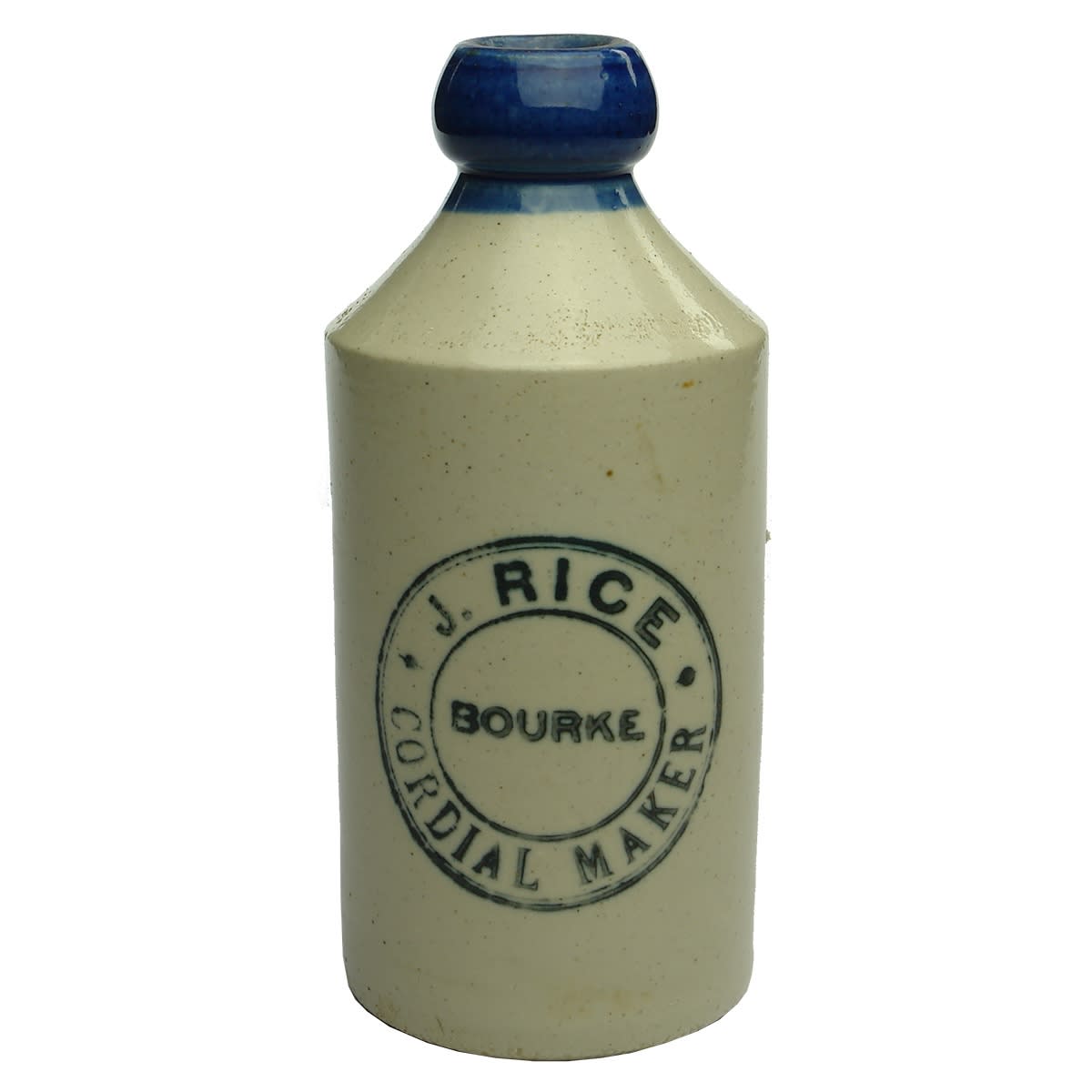 Ginger Beer. J. Rice, Bourke. Blue Lip. Dump. (New South Wales)