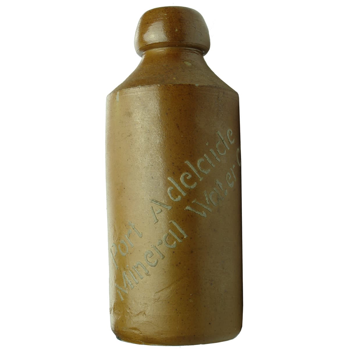 Ginger Beer. Port Adelaide Mineral Water Co. Salt glaze, raised print. 10 oz. (South Australia)