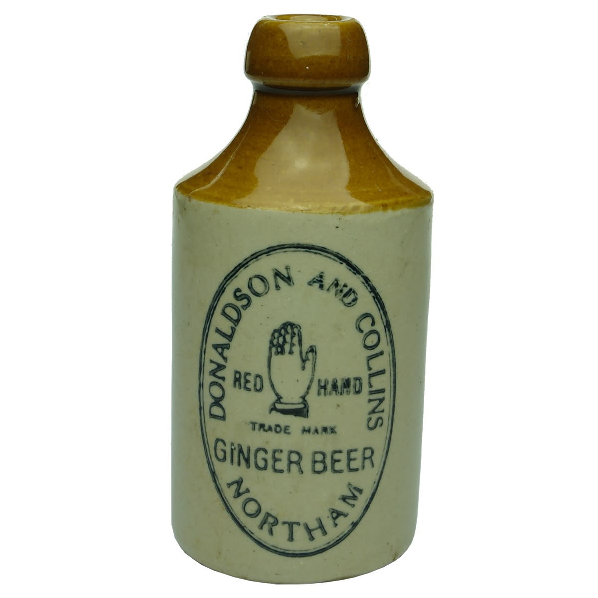 Ginger Beer. Donaldson and Collins, Northam. Red Hand. Dump Tan top. (Western Australia)