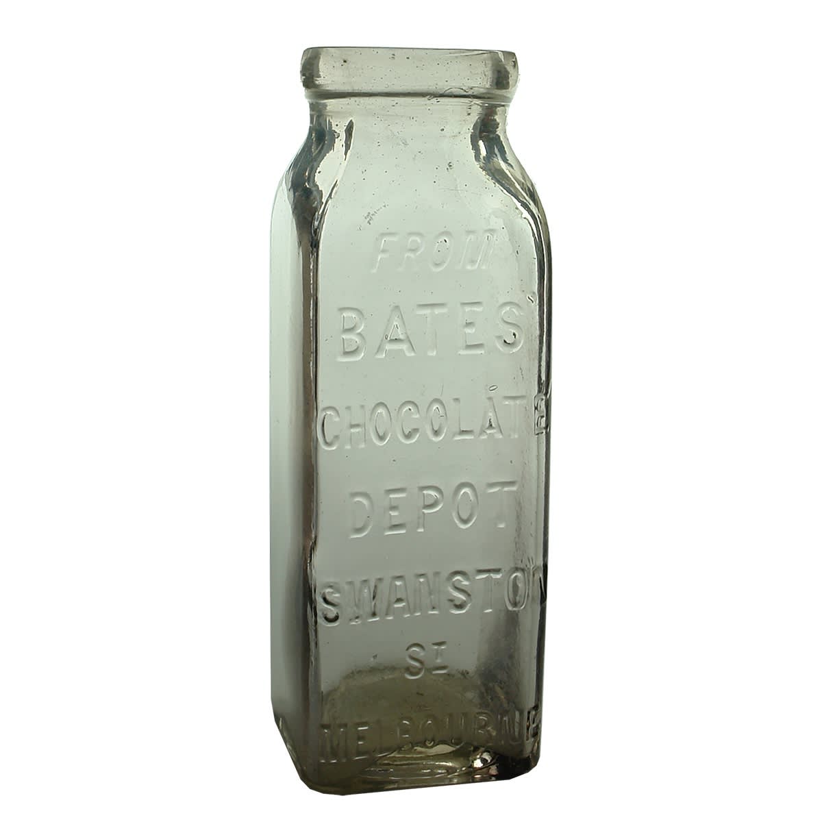 Jar. Bates' Chocolate Depot, Swanston St., Melbourne. 20 oz. (Victoria)