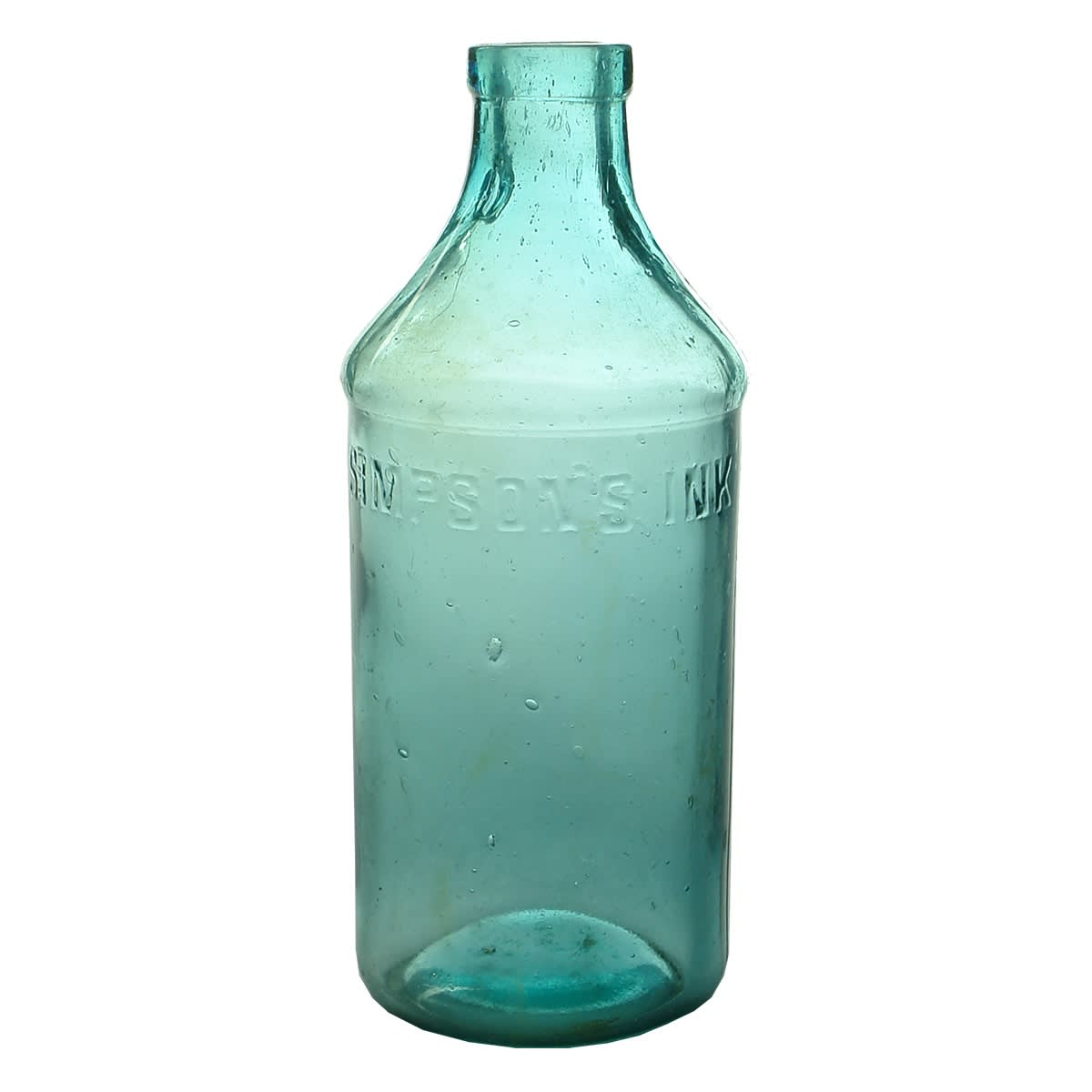 Ink. Simpson's Ink. Unusual shape with ridged shoulder and thin tool finished top. Pint. (New South Wales)
