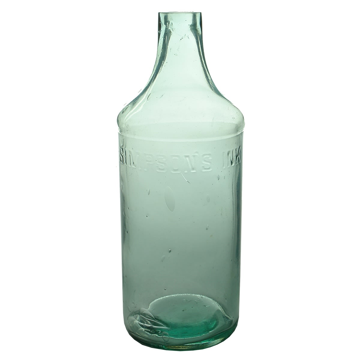 Ink. Simpson's Ink. Unusual shape with ridged shoulder and flat tool finished top. Quart or Master Ink size. (New South Wales)