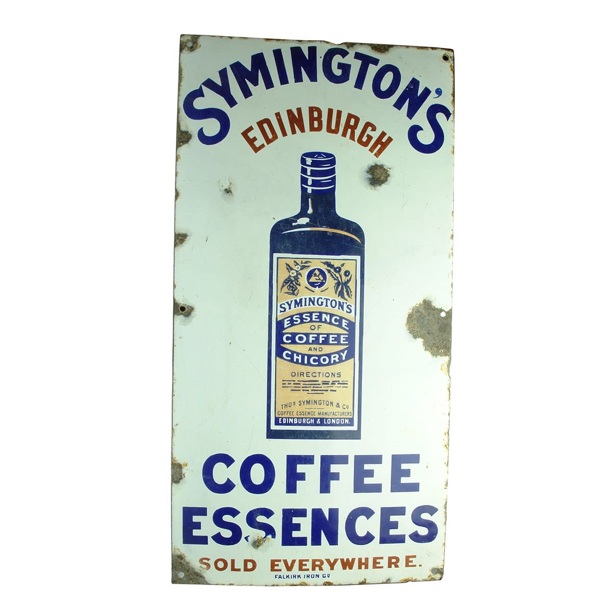 Sign. Symington's Coffee Essence, Edinburgh. Falkirk Iron Co. Enamel. 610 x 310 mm.