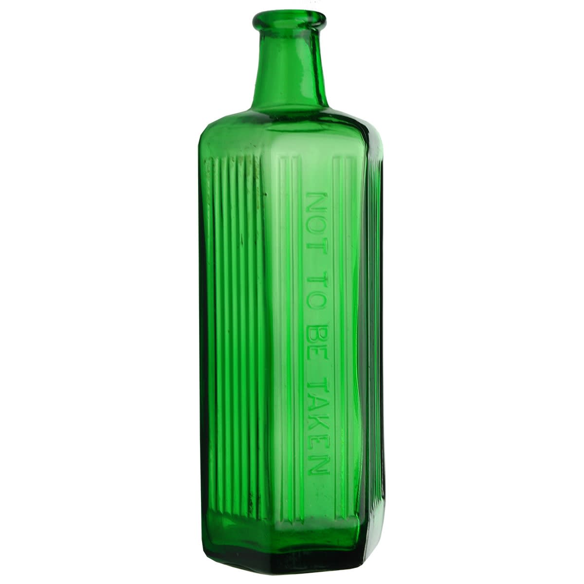Poison. Not to be taken. Hexagonal. Green. 20 oz. Machine made. 221 mm.
