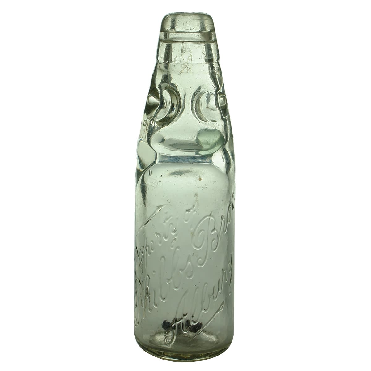 Codd. Phibbs Bros., Albury. Script embossing. Dobson. Clear. 6 oz. (New South Wales)