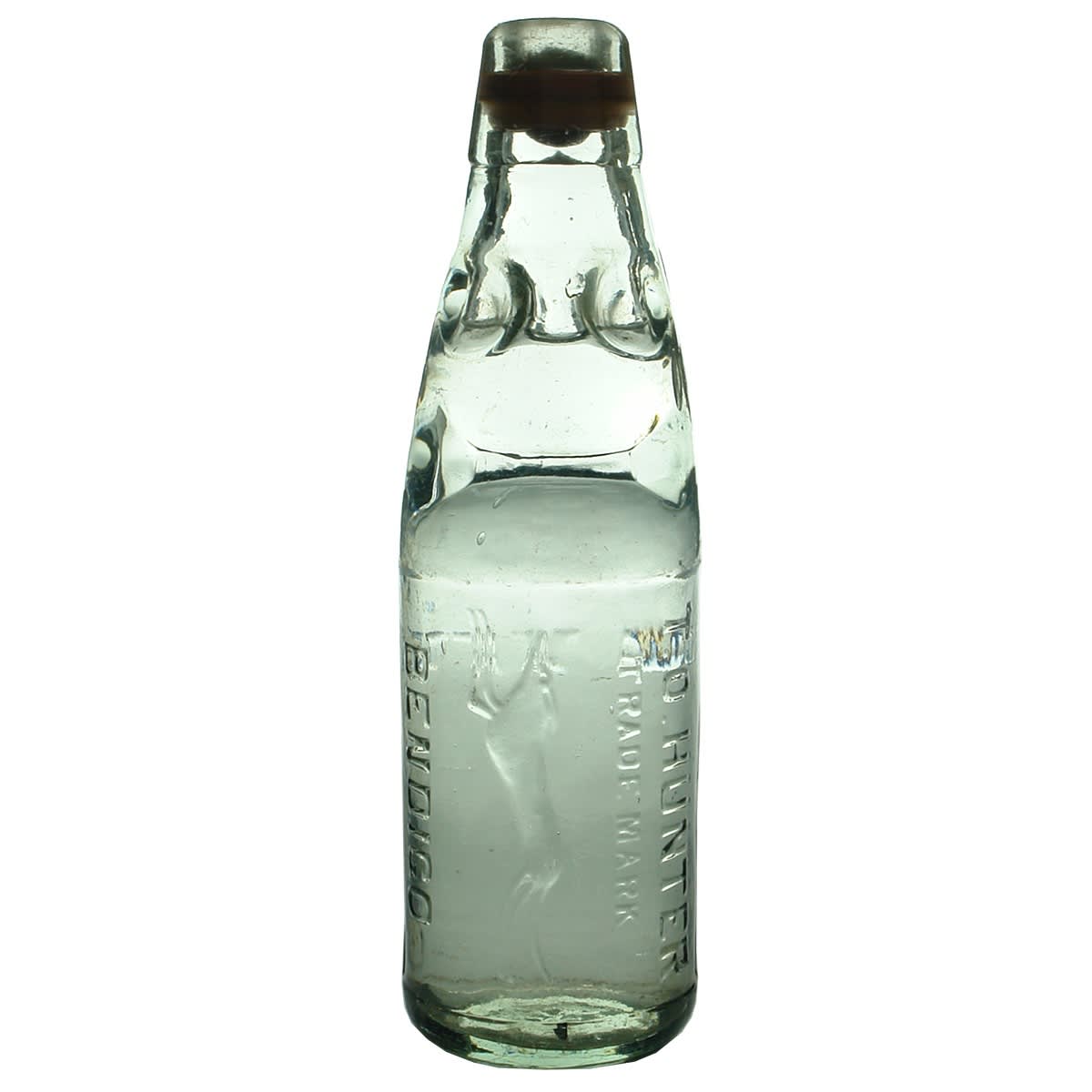 Codd. T. O. Hunter, Bendigo. Greyhound. Soda Water. Still sealed and full with original contents. (Victoria)