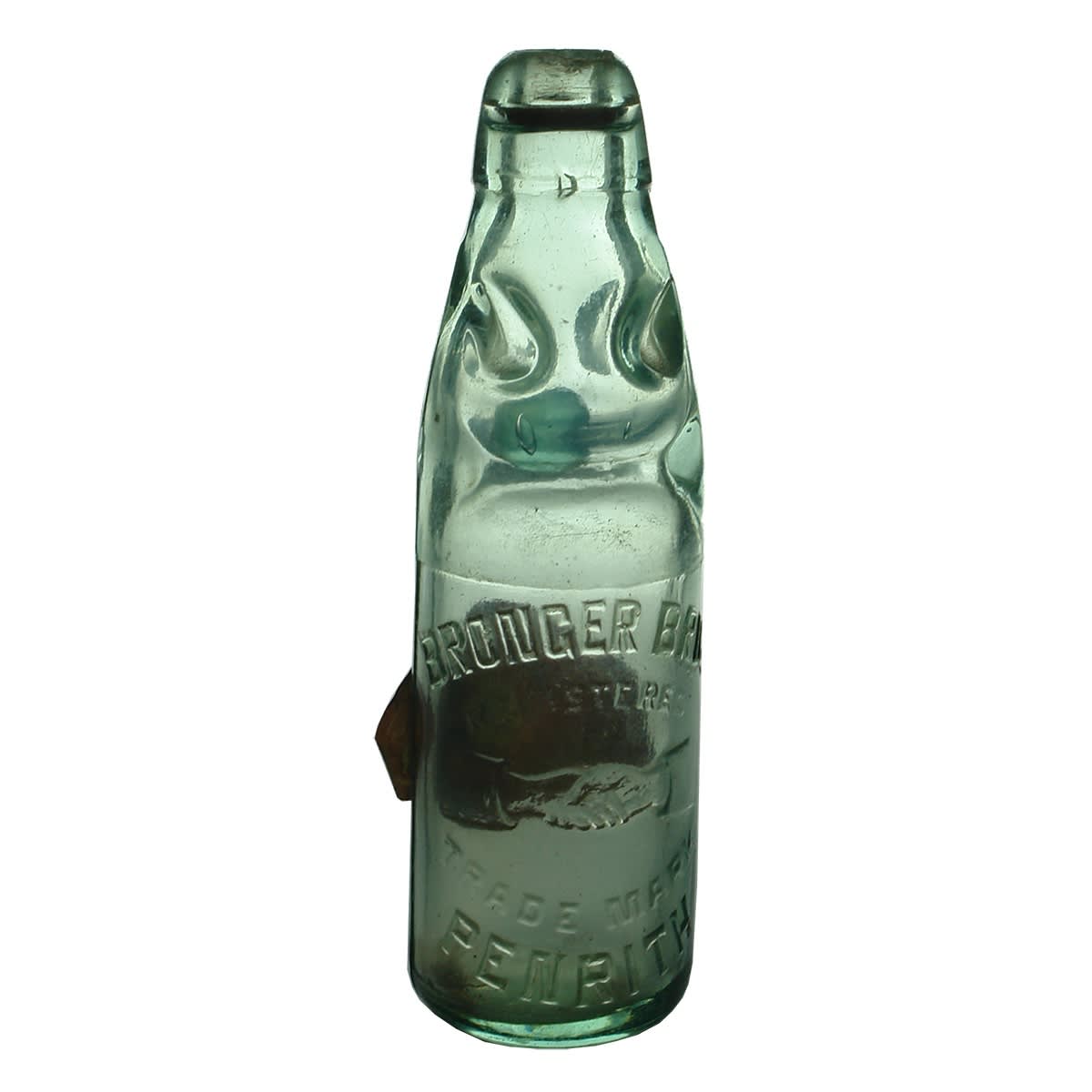 Codd. Bronger Bros., Penrith. Niagara. Aqua. 6 oz. (With Meurant, Yackandandah label) (New South Wales)