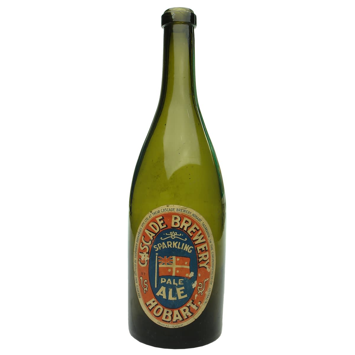 Beer. Cascade Brewery Sparkling Pale Ale, Hobart. Ring Seal. Labelled. Green. 26 oz. (Tasmania)