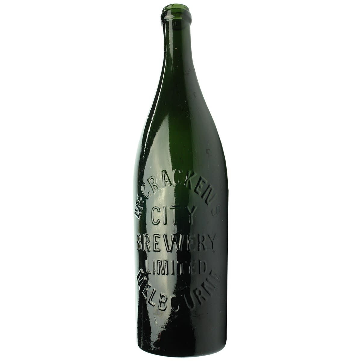 Beer. McCracken's, Melbourne. Ring Seal. C1 B base mark. Green. 26 oz. (Victoria)