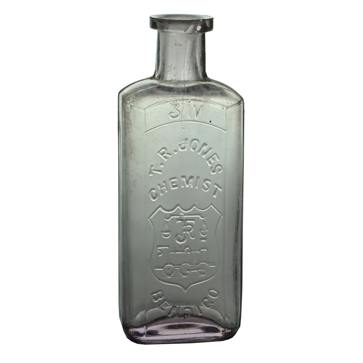 Chemist. T. R. Jones, Bendigo. Train & Scales. Sun Coloured Amethyst. 4 oz. 134 mm. (Victoria)
