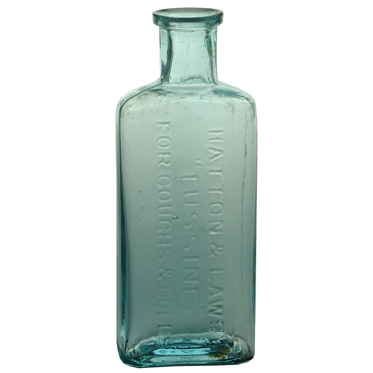 Medicine. Hatton & Laws "Tussine" For Coughs and Colds. Aqua. 2 oz. (Tasmania)