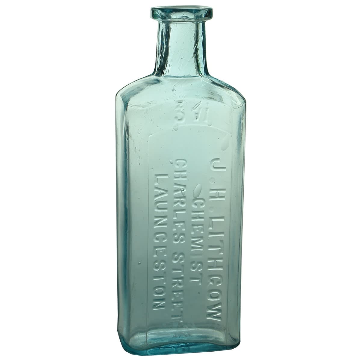 Chemist. J. H. Lithgow, Launceston. Aqua. 6 oz. (Tasmania)