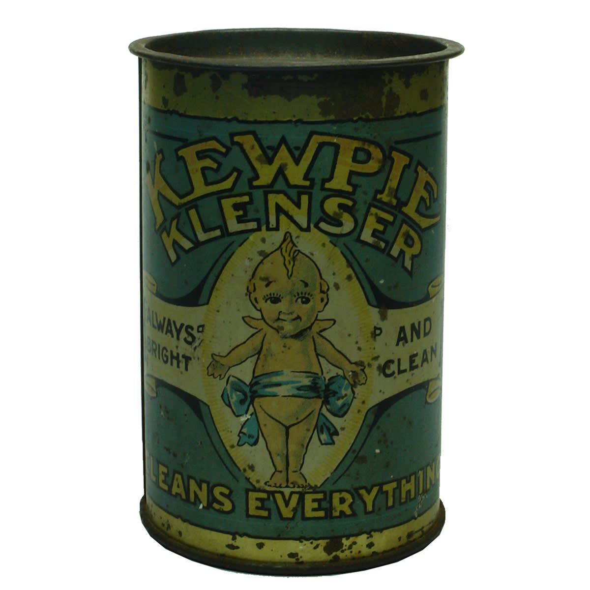 Tin. Kewpie Cleanser, Currie Str., Adelaide. (South Australia)