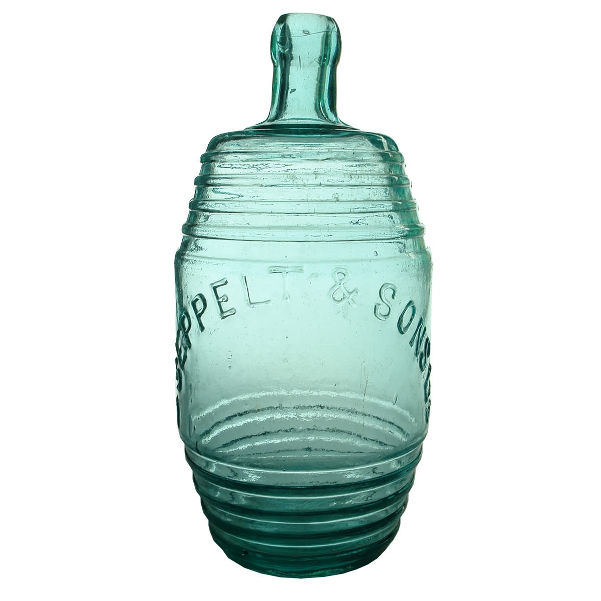 Wine Flagon. B. Seppelt & Sons Ltd. Aqua. A base mark. (South Australia)