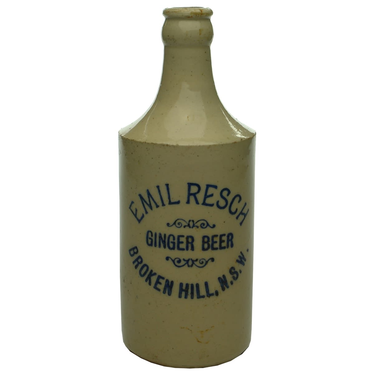 Ginger Beer. Emil Resch, Broken Hill. Crown Seal. Dump. Blue Print. (New South Wales)