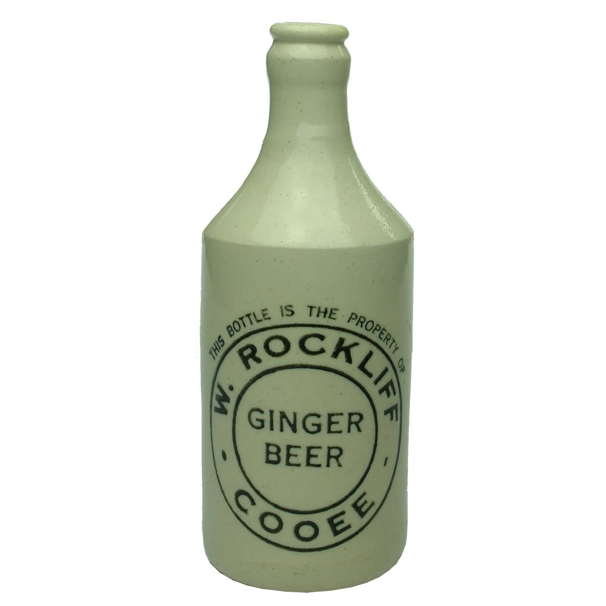 Ginger Beer. W. Rockliff, Cooee. Crown Seal. All White. R. Fowler Sydney Potter. (Tasmania)