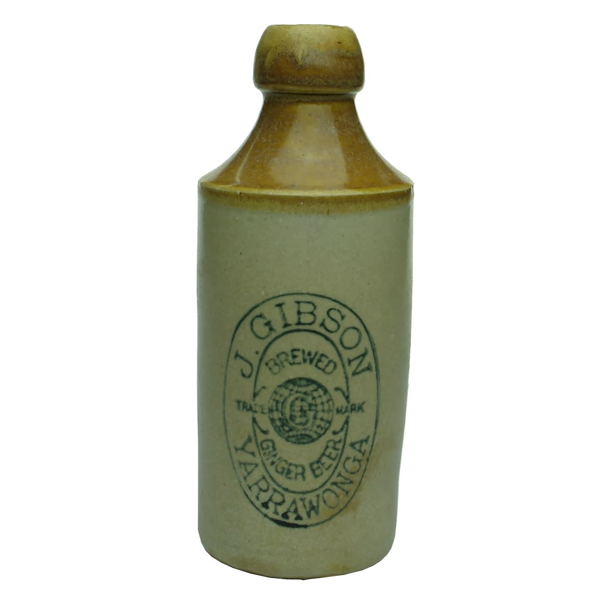 Ginger Beer. J. Gibson, Yarrawonga. Globe. Dump. Tan Top. (Victoria)