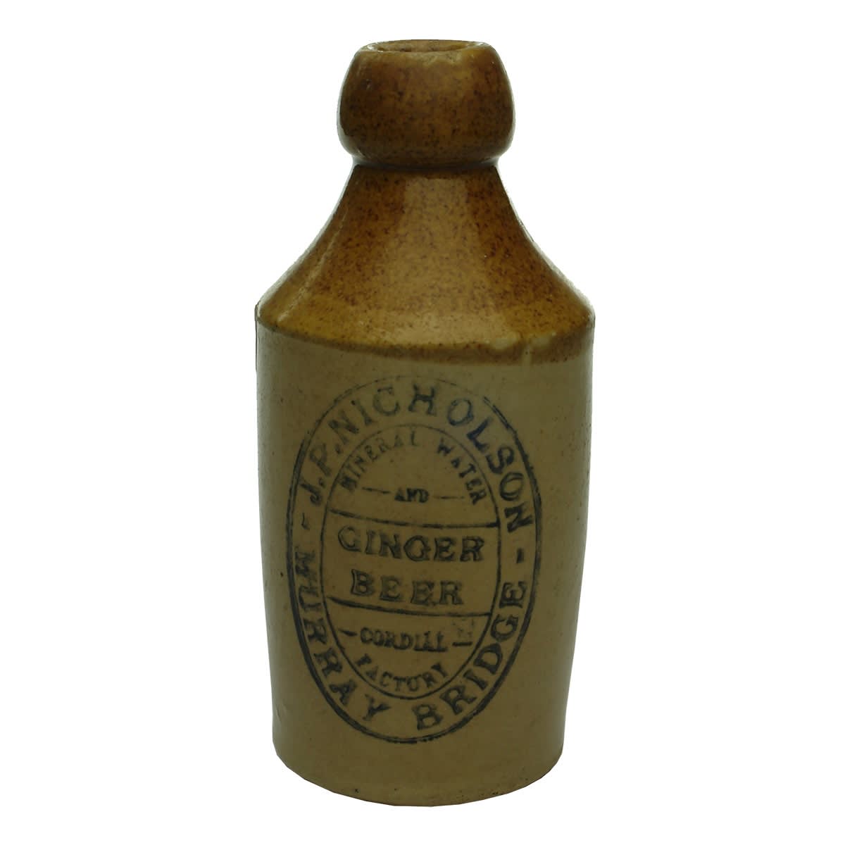 Ginger Beer. J. P. Nicholson, Murray Bridge. Dump. Tan Top. (South Australia)