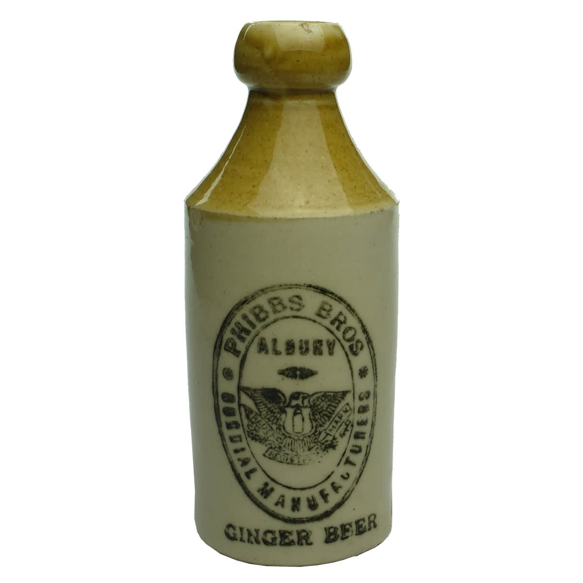 Ginger Beer. Phibbs Bros, Albury. Eagle. Tan Top. Dump. (New South Wales)