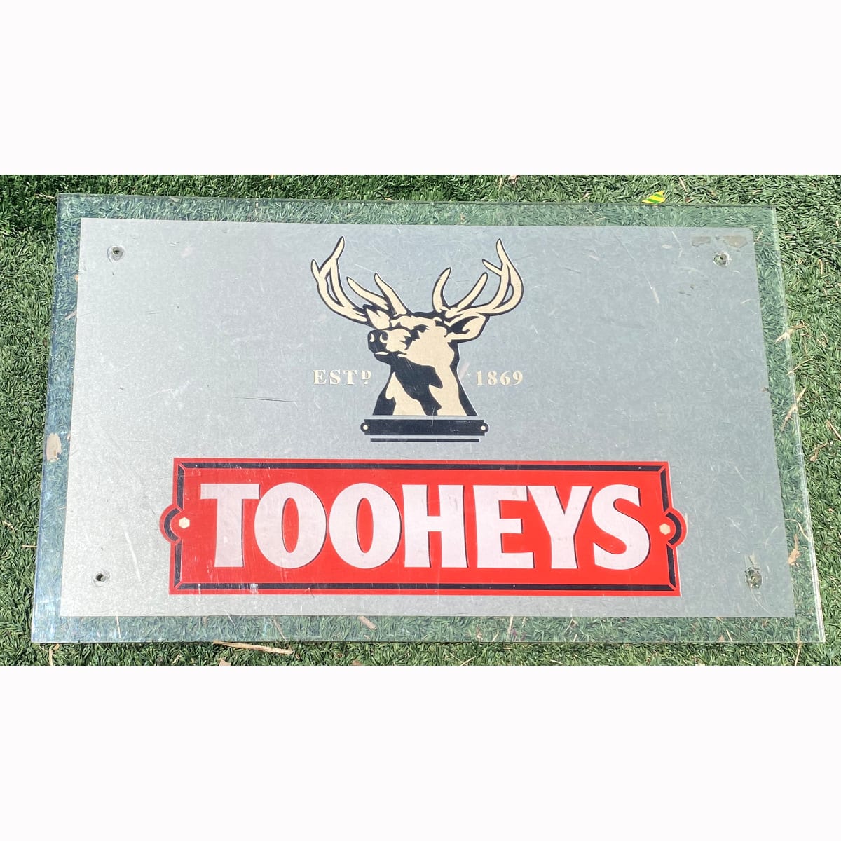 Very heavy thick perspex Tooheys sign. Print to the back. 10 mm thick. (Not for post. Arrangements will have to be made by winning bidder for pickup or courier delivery)  (Tooheys Ltd, Sydney, New South Wales)