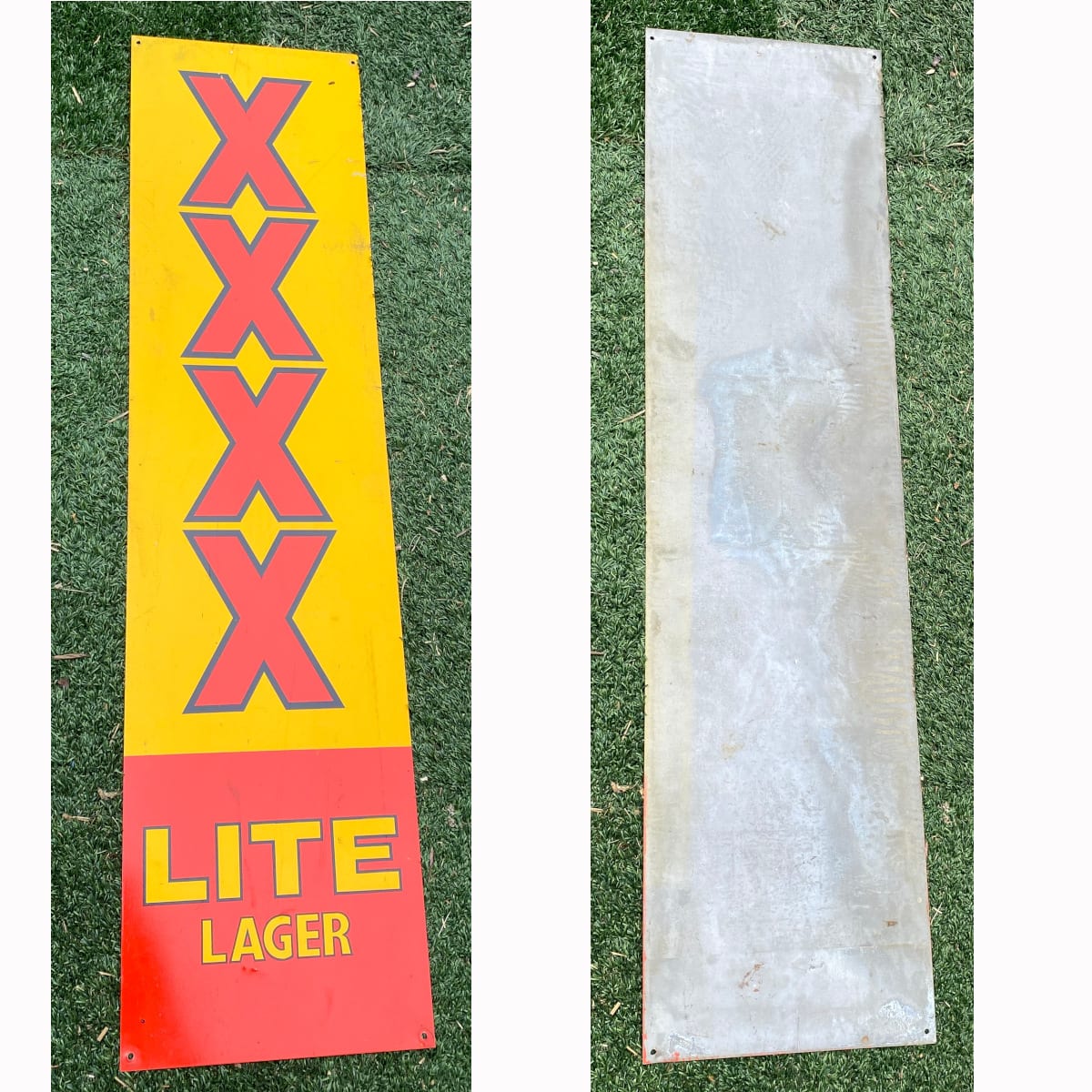 Original screen printed tin sign XXXX Lite Lager. (Not for post. Arrangements will have to be made by winning bidder for pickup or courier delivery)  (Brisbane, Queensland)