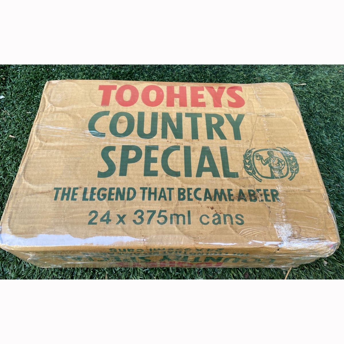 Original Cardboard Box. Tooheys Country Special. The legend that became a beer. Full with empty cans. (Sydney, New South Wales)