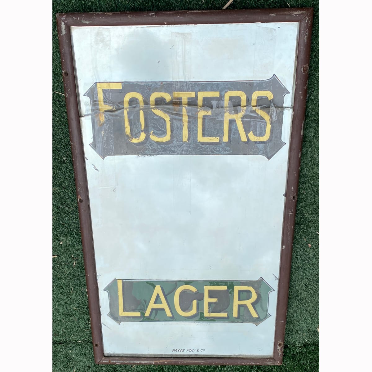 Advertising Mirror. Foster's Lager. Pryce May & Co makers. (Not for post. Arrangements will have to be made by winning bidder for pickup or courier delivery)  (Melbourne, Victoria)