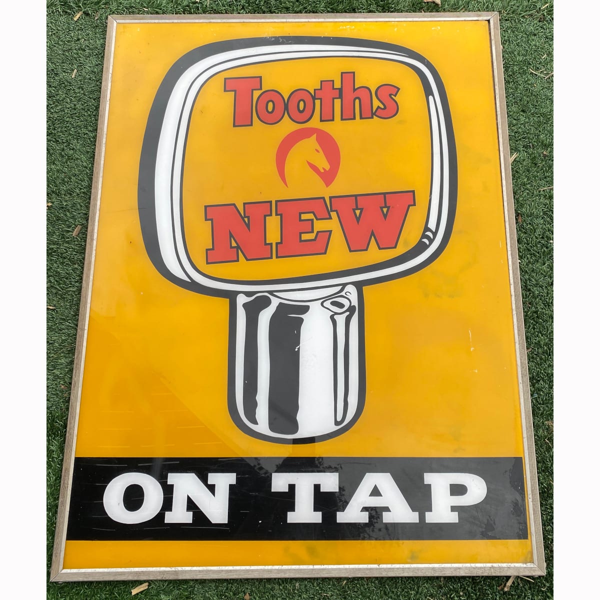 Large Perspex Sign. Tooths New. On Tap. (Not for post. Arrangements will have to be made by winning bidder for pickup or courier delivery)  (Tooth & Co Ltd Sydney, New South Wales)