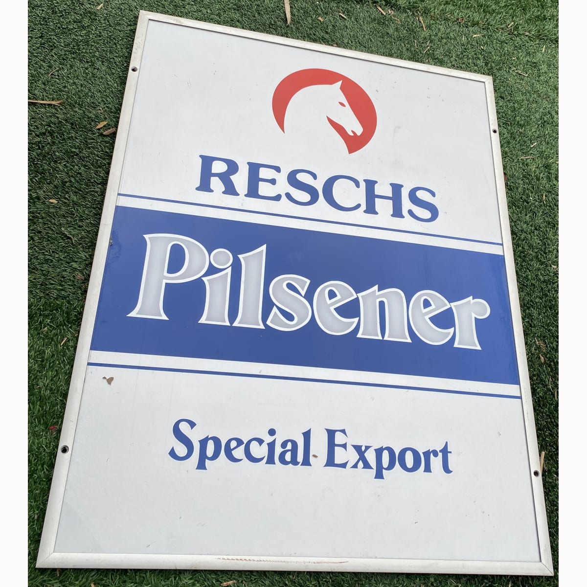 Large Sign. Reschs Pilsener. Special Export. Horse Head. Tooth & Co Ltd. (Not for post. Arrangements will have to be made by winning bidder for pickup or courier delivery)  (Sydney, Australia)