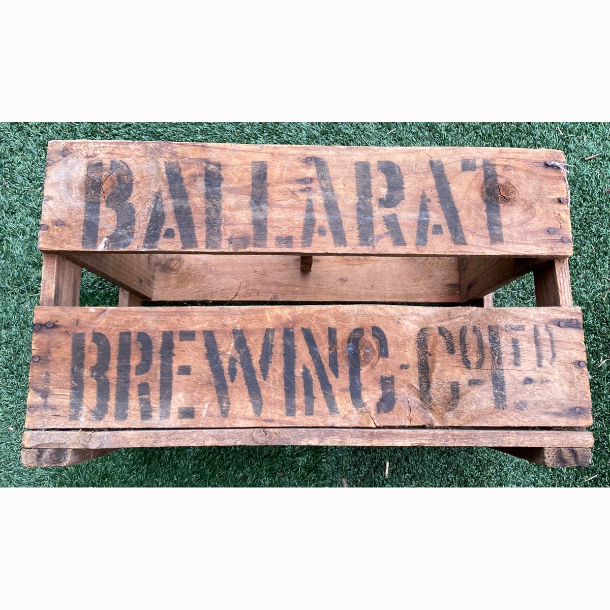Wooden Crate. Ballarat Brewing Co Ltd printed to one side. (Not for post. Arrangements will have to be made by winning bidder for pickup or courier delivery)  (Victoria)