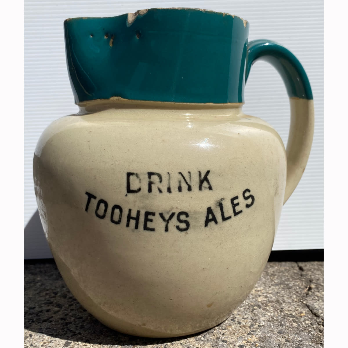 Advertising Water Jug. Drink Tooheys Ales. Green Top. (Sydney, New South Wales)