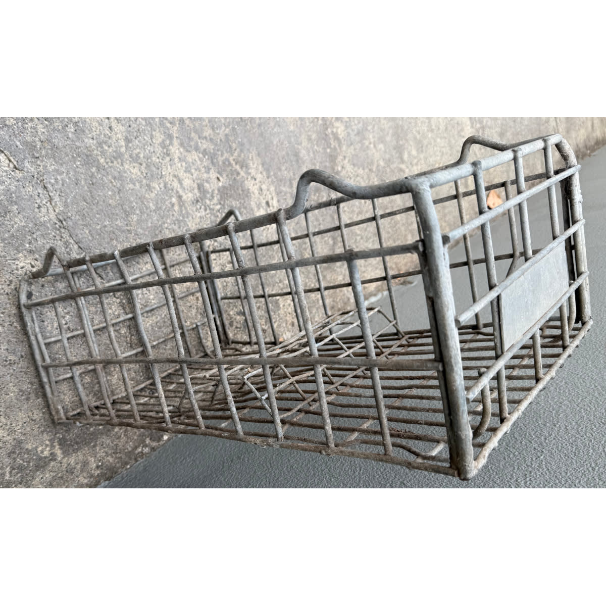 Heavy Galvanised Wire bottle crate. Penfolds Wines Pty Ltd Sydney. 15 shilling deposit. (New South Wales) (Not for post. Arrangements will have to be made by winning bidder for pickup or courier delivery)