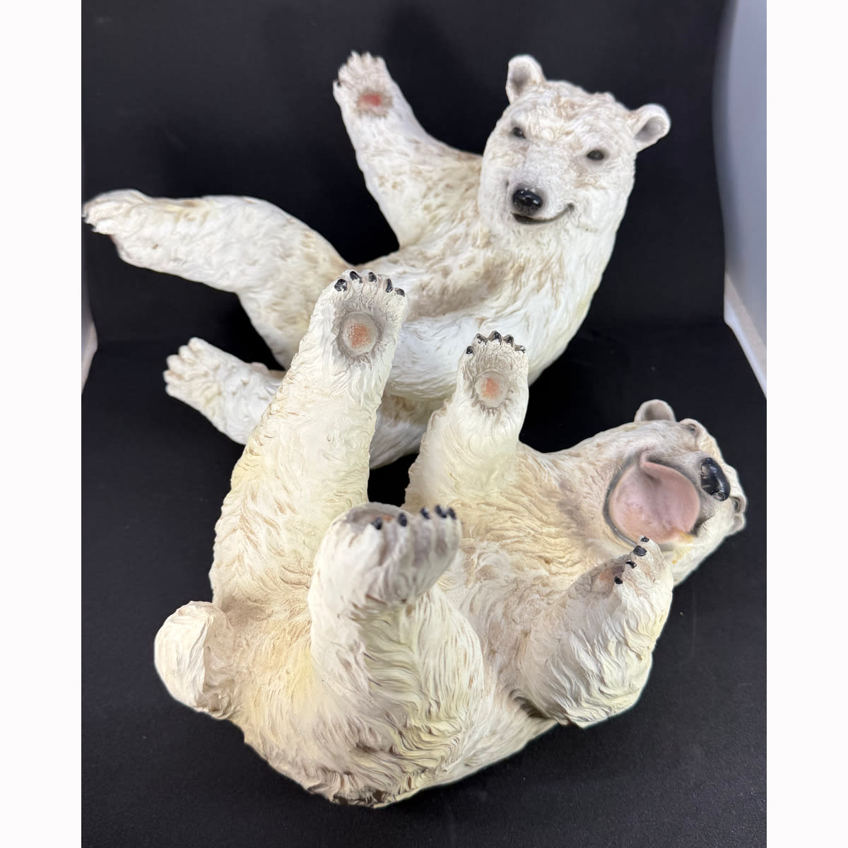 2 Ceramic Figural Polar Bears. Bottle Holders. Were being used by a Bundaberg rum collector for obvious reasons but not specifically a Bundy item.