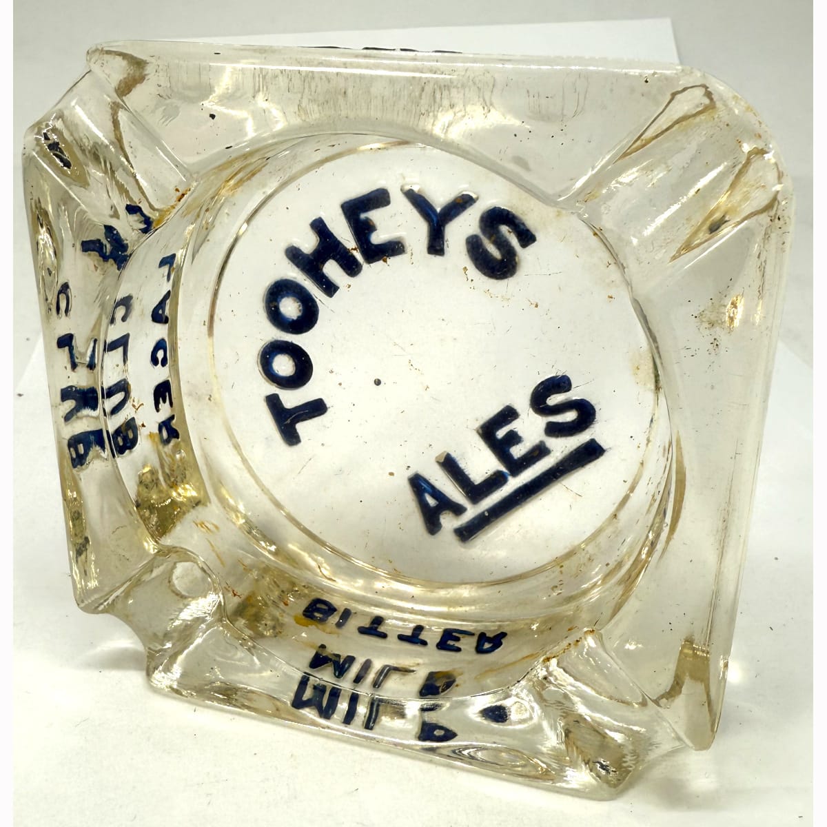 Advertising Ashtray: Tooheys Ales glass Ashtray, Mild Bitter, Tooheys Pilsener, Oatmeal Stout, Club Lager. (Sydney, New South Wales)