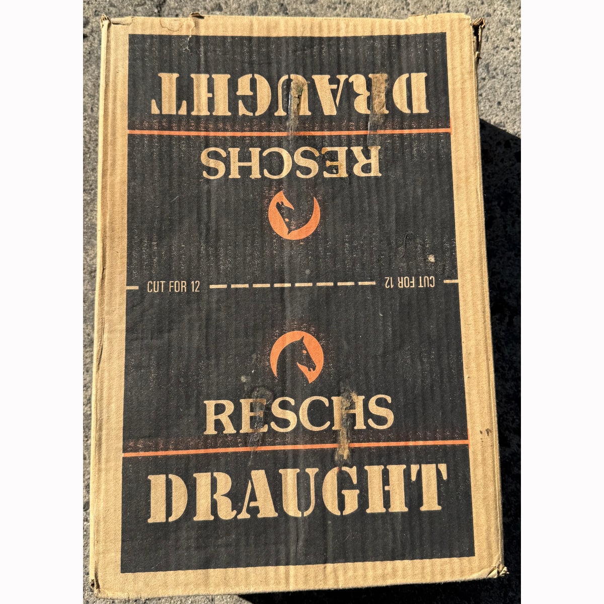 Cardboard Box. Reschs Draught Cans. Tooth & Co Ltd. 26, Broadway, Sydney. (New South Wales)